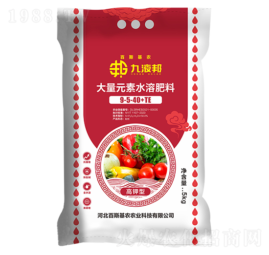 高鉀型大量元素水溶肥料9-5-40+TE-九液邦-百斯基農