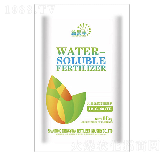 袋裝大量元素水溶肥料12-6-40+TE-施果豐-喜農旺-正源肥業