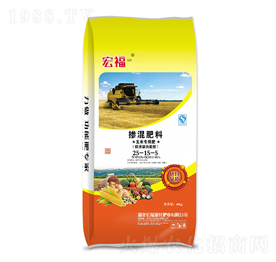 玉米專用防滲漏功能型摻混肥料25-15-5-宏福-大化肥業