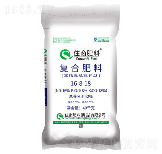 硫酸鉀型復合肥料16-8-18-住商肥料